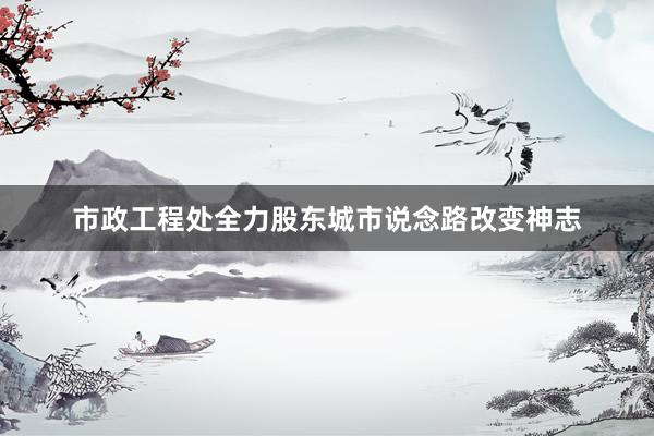 市政工程处全力股东城市说念路改变神志