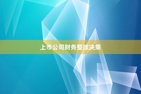 上市公司财务整改决策