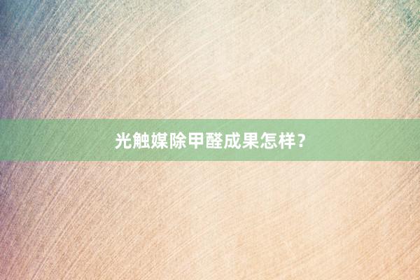 光触媒除甲醛成果怎样？